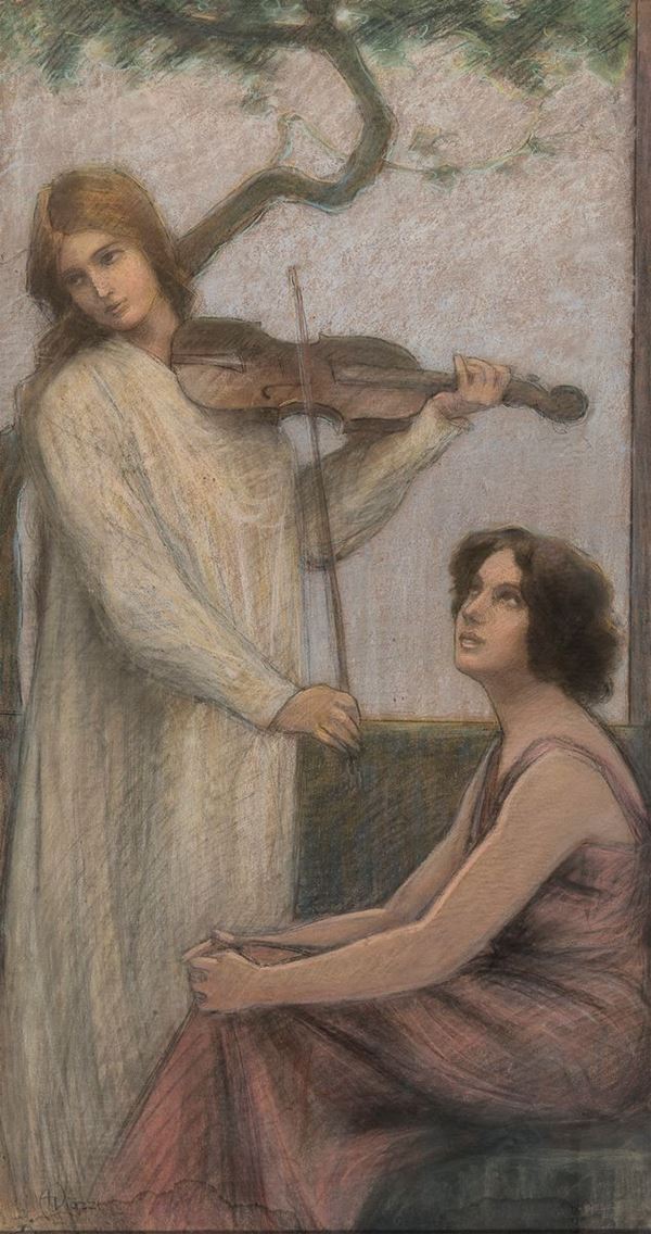 PASTELLO VIOLINISTA DI ALESSANDRO VIAZZI