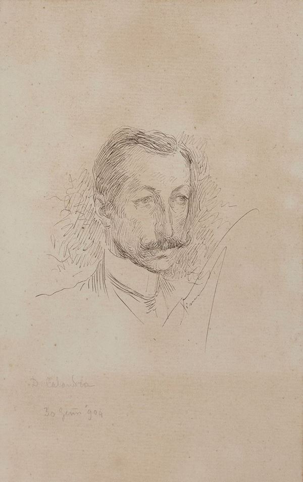DISEGNO SCULTORE DAVIDE CALANDRA ATTRIBUITO A ETTORE XIMENES