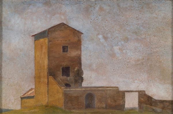 DIPINTO TOR DI MEZZA VIA DI PITTORE ROMANO