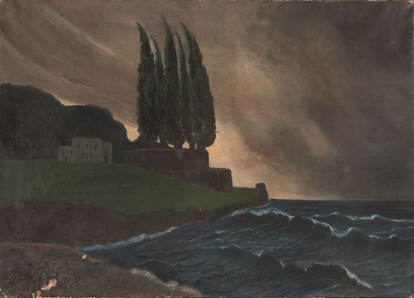 DIPINTO PAESAGGIO SIMBOLISTA