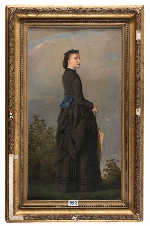 DIPINTO DONNA CON OMBRELLINO