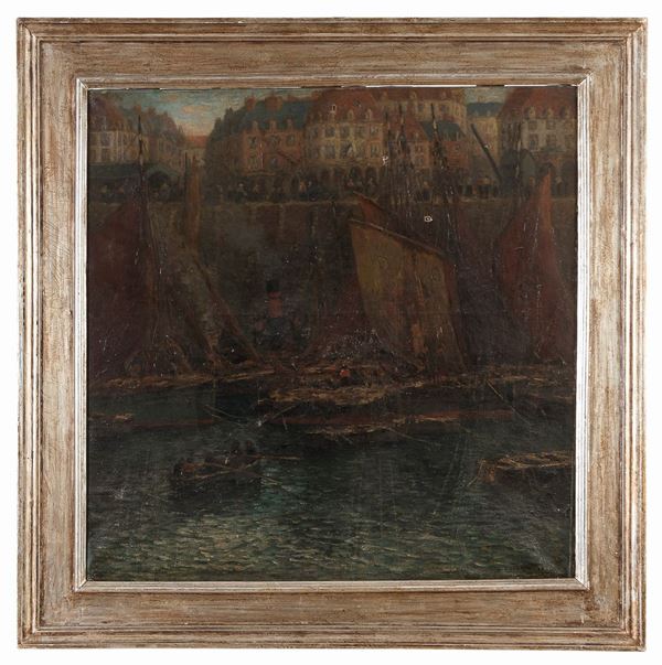 DIPINTO BARCHE SULLA SENNA F.TO G. CHARPENTIER