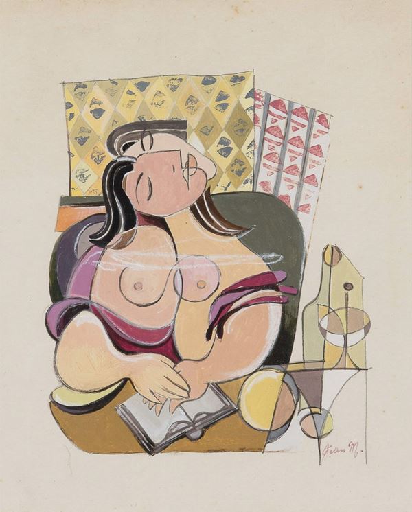 DIPINTO DONNA ALLA LETTURA
