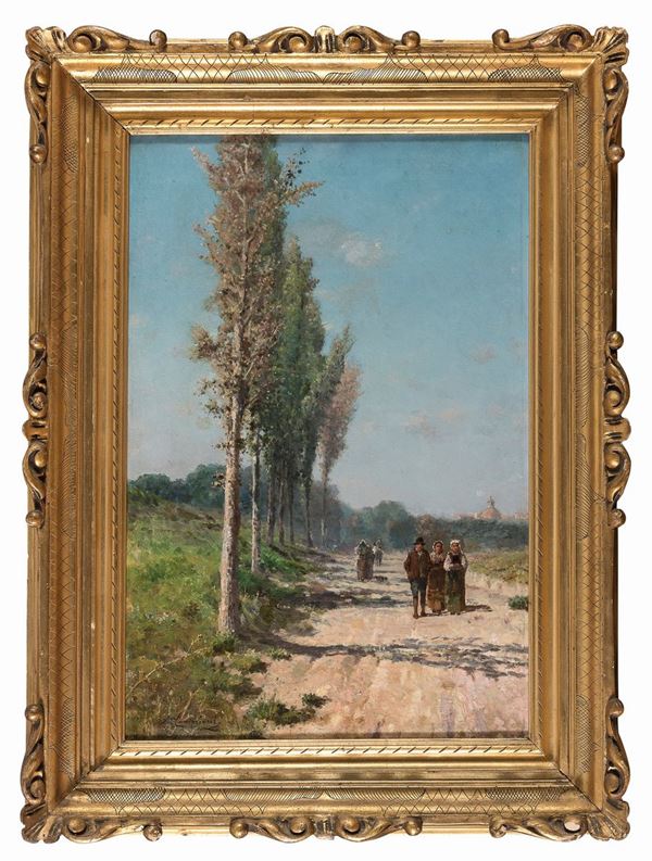 DIPINTO PASSEGGIATA DI ALCESTE CAMPRIANI