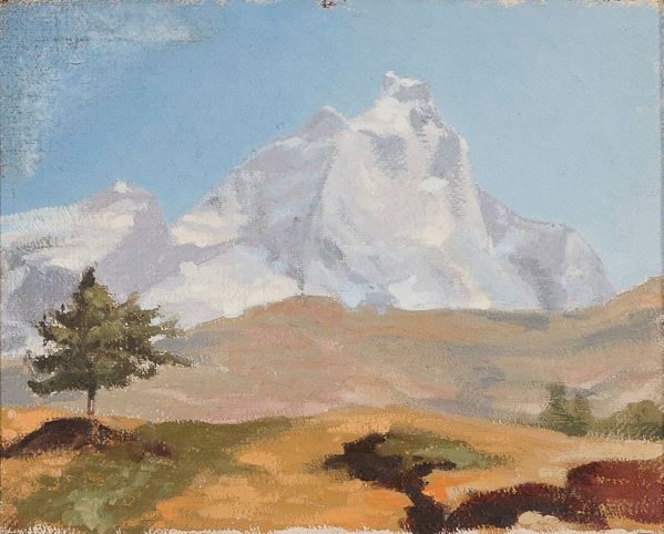 DIPINTO MONTAGNE ATTRIBUITO ORESTE ALBEERTINI