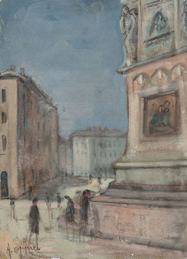 DIPINTO PIAZZA DUOMO, F.TO ALDO OPPICI
