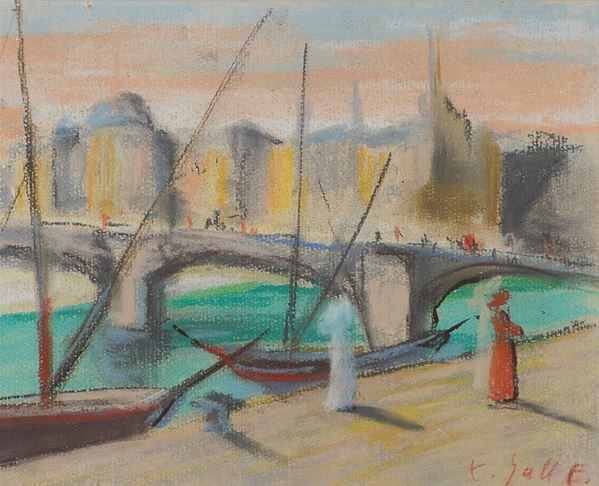 PASTELLO PONT NEUF F.TO FRANCOIS GALL