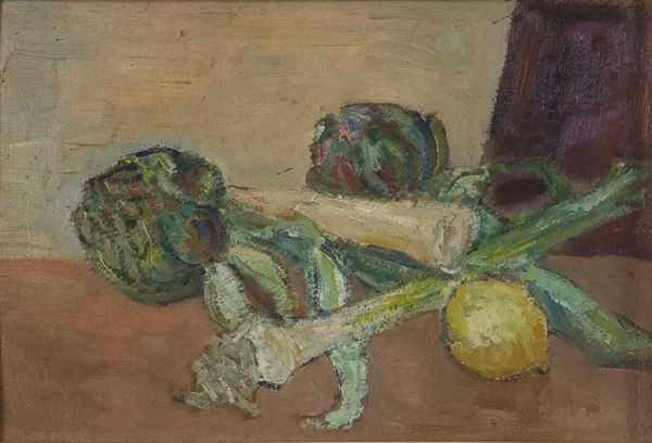 DIPINTO CARCIOFI E LIMONE