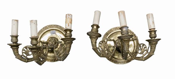 COPPIA DI APPLIQUES IN BRONZO