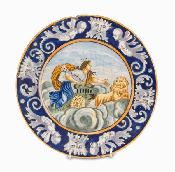 PIATTO IN MAIOLICA GIUSTINIANI