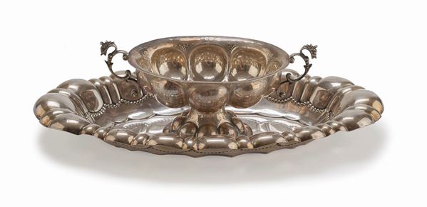 VASCHETTA IN ARGENTO CON PIATTINO IN SILVERPLATED