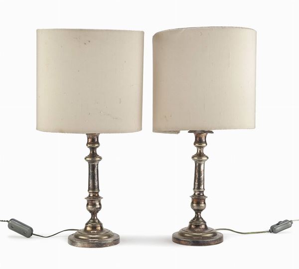 COPPIA DI LUMI  IN SILVERPLATED