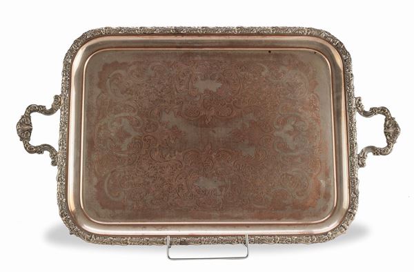 GRANDE VASSOIO IN SILVERPLATED, FINE XIX SECOLO