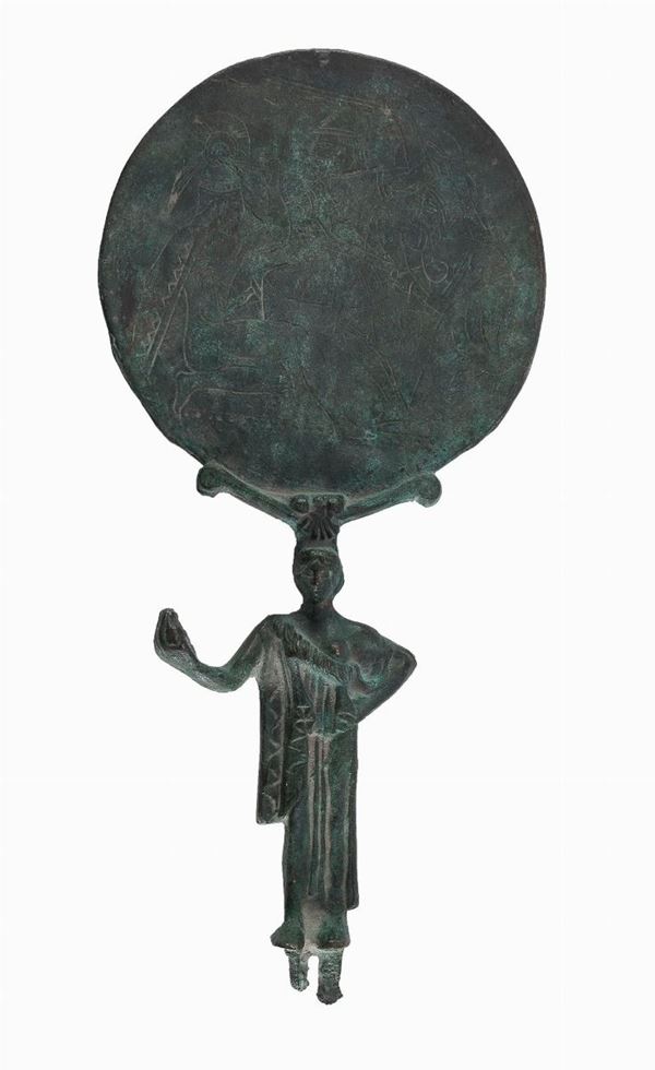 SPECCHIO IN BRONZO, STILE ARCHEOLOGICO