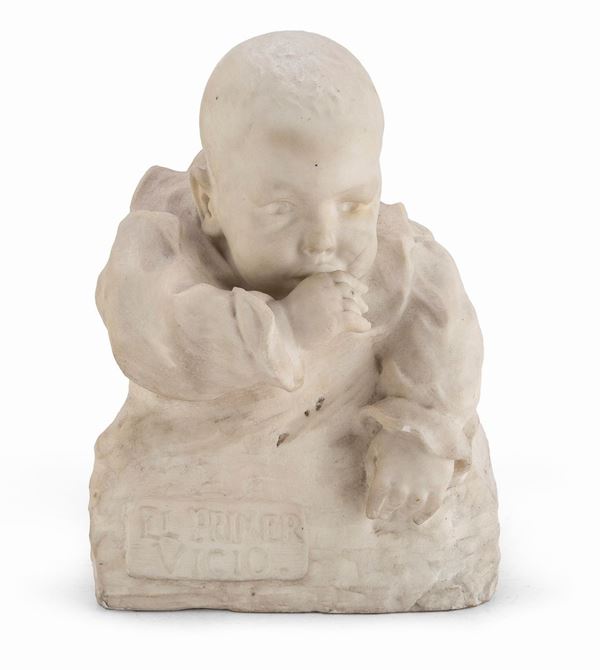 SCULTUTA IN MARMO BIMBO DI SCULTORE SPAGNOLO