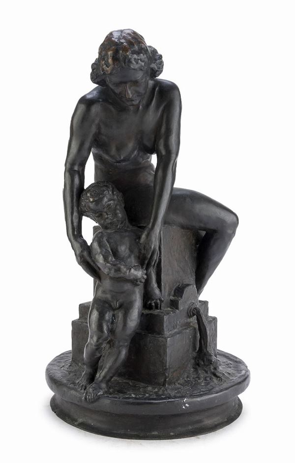 BRONZO DONNA ALLA FONTANA DI CESARE BISCARRA