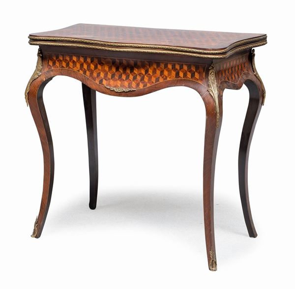 TAVOLO DA GIOCO A MARQUETERIE FRANCESE