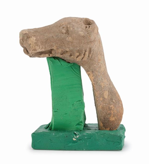 FRAMMENTO FITTILE DI TESTA ANIMALE, EPOCA ROMANA