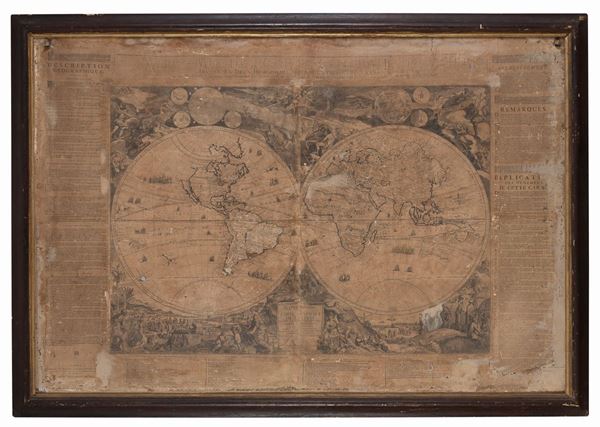 INCISIONE MAPPAMONDO DI NICOLAS DE FER
