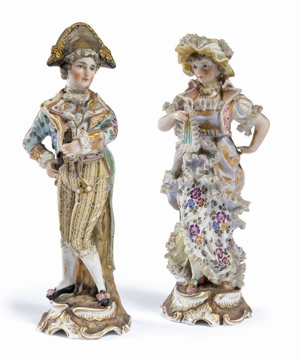 COPPIA DI FIGURINE PROBABILMENTE DI SAX