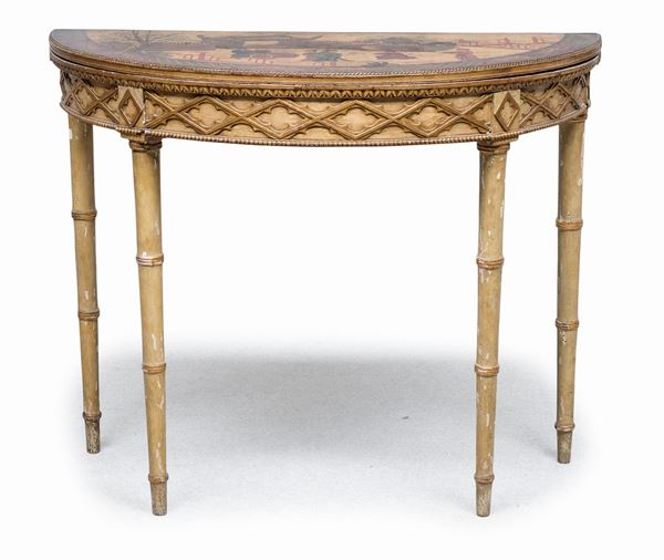 TAVOLINO DA GIOCO A CHINOISERIES PIEMONTE O FRANCIA