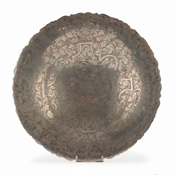 VASSOIO IN ARGENTO, PUNZONE REGNO D&#39;ITALIA 1872/1933