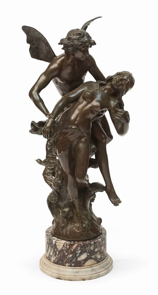 BRONZO AMORE E PSYCHE DI SCULTORE FRANCESE