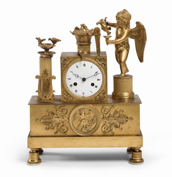 OROLOGIO DA TAVOLO CON ALLEGORIA