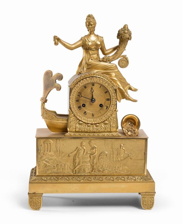 OROLOGIO DA TAVOLO CON ALLEGORIA