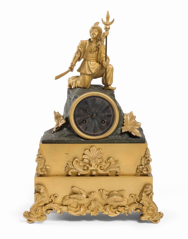 OROLOGIO DA TAVOLO CON SOLDATO ARABO