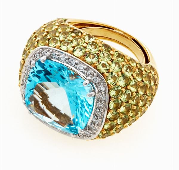 ANELLO CON TOPAZIO E BRILLANTI