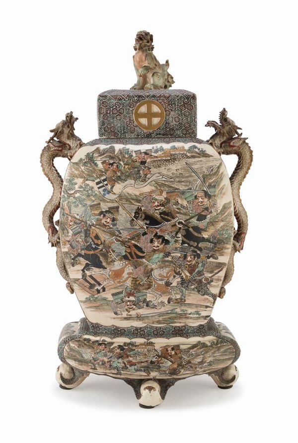 GRANDE INCENSIERE IN CERAMICA GIAPPONE