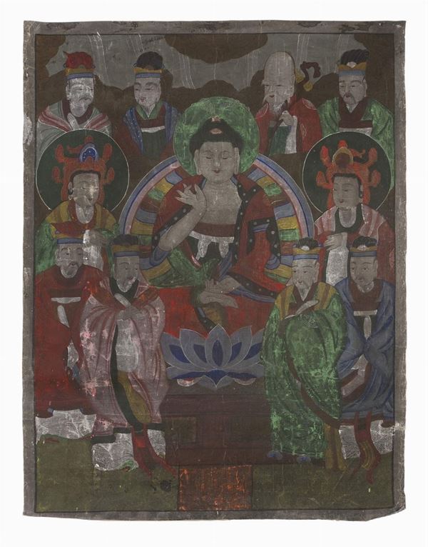 TECNICA MISTA BODHISATTVA DI SCUOLA CINESE