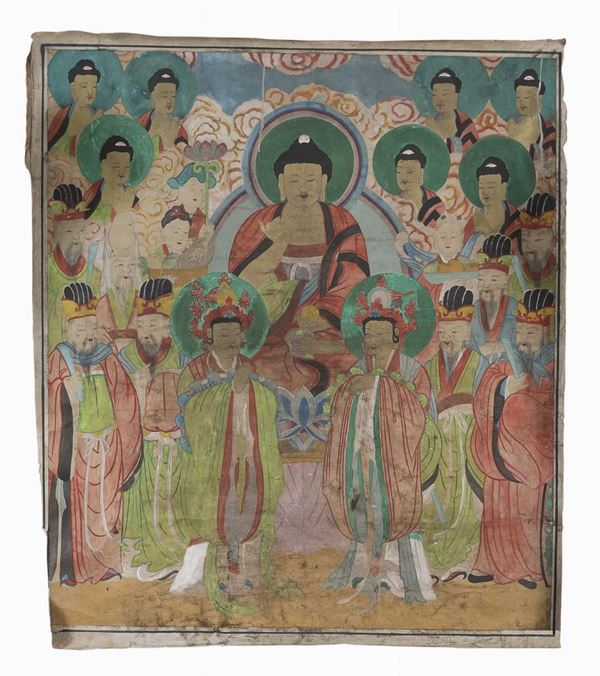 TECNICA MISTA BUDDHA DI SCUOLA CINESE