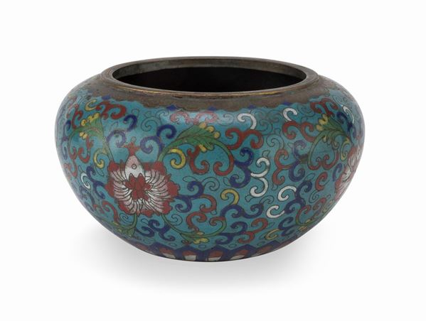 VASO IN METALLO A SMALTI CLOISONN&#200; CINA