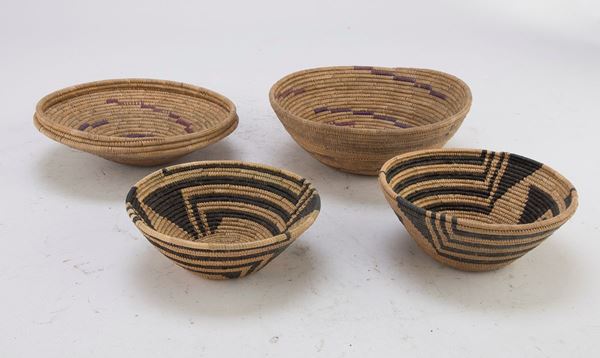 QUATTRO CESTINI IN VIMINI, CULTURE CENTROAFRICANE