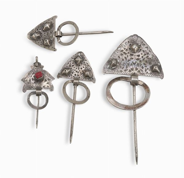 QUATTRO SPILLONI IN ARGENTO, ARTE BERBERA