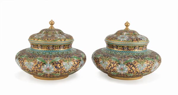 COPPIA DI POTICHES CLOISONN&#200; CINA