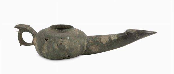 LAMPADA AD OLIO IN BRONZO, PERSIA, X-XII SECOLO