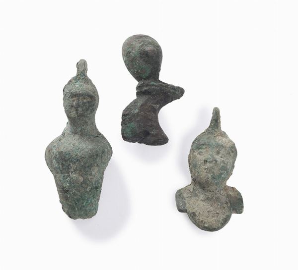 TRE FRAMMENTI IN BRONZO, MEDIO ORIENTE EPOCA NON DEFINIBILE
