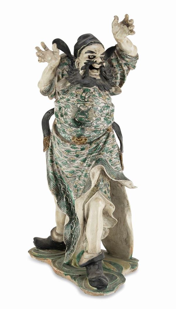 SCULTURA DI LOKAPALA CINA FINE XVIII SECOLO
