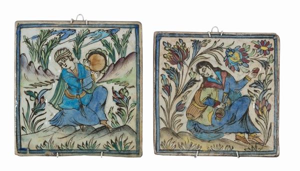COPPIA DI MATTONELLE IN CERAMICA PERSIA