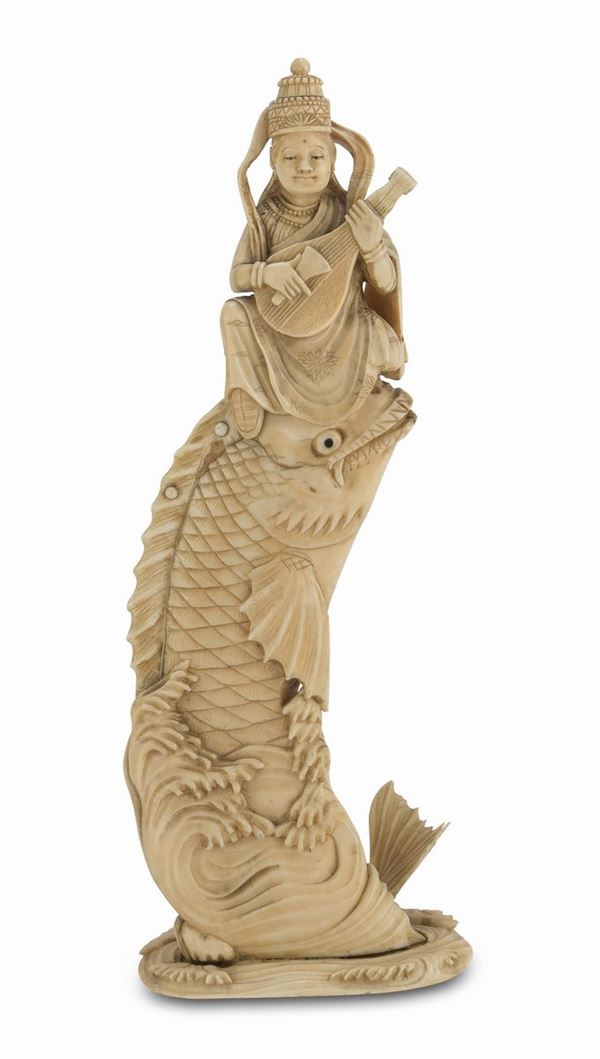 SCULTURA DI BENZAITEN GIAPPONE FINE XIX SECOLO