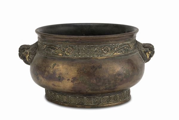 INCENSIERE IN BRONZO, CINA XIX SECOLO