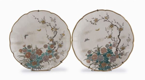COPPIA DI PIATTI IN CERAMICA GIAPPONE