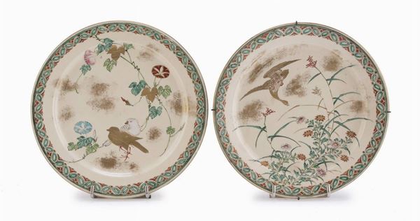 COPPIA DI PIATTI IN CERAMICA, GIAPPONE