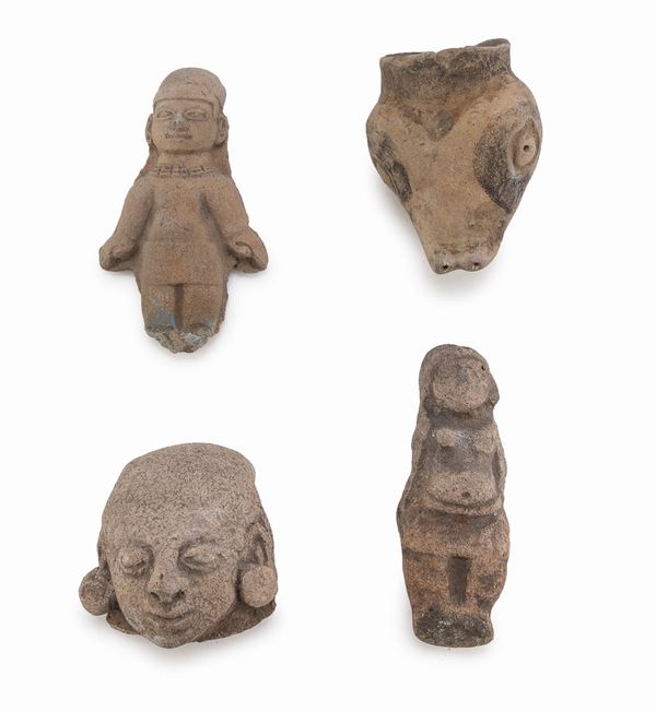 QUATTRO STATUINE, ECUADOR, JAMA-COAQUE VI SECOLO A.C. - XVI SECOLO