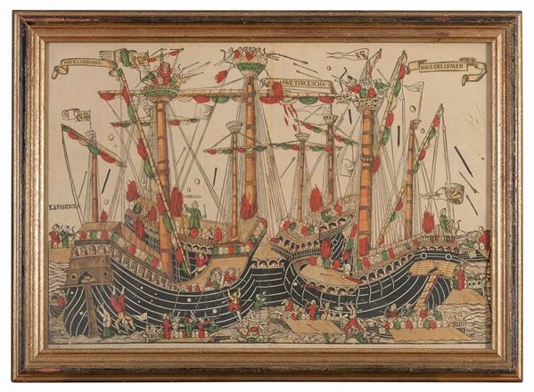 RIPRODUZIONE DI BATTAGLIA NAVALE ANTICA