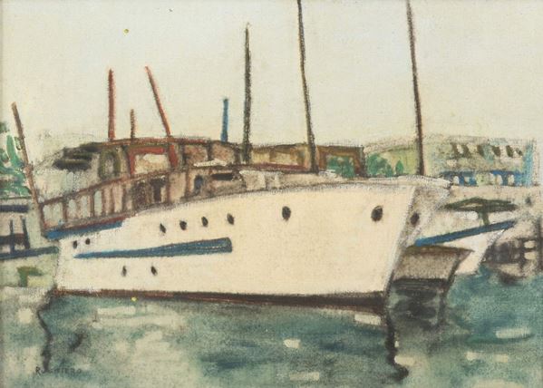DIPINTO BARCHE DI AMEDEO RUGGIERO