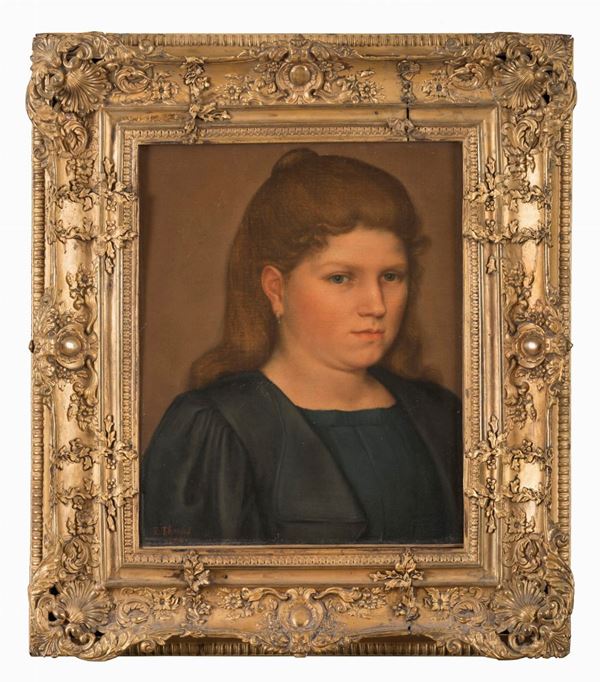 DIPINTO FANCIULLA F.TO E. THOMAS